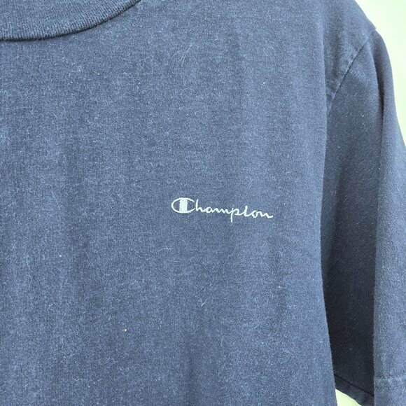 Champion Vintage Y2K Cropped Tee Navy - Picture 3 of 4